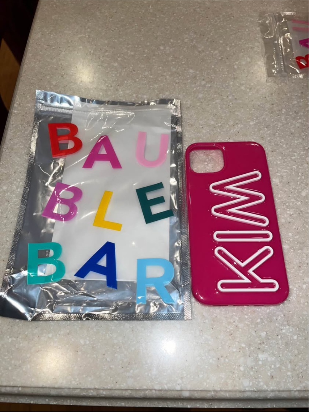 BaubleBar Hot Pink 'KIM' Lettering Phone Case